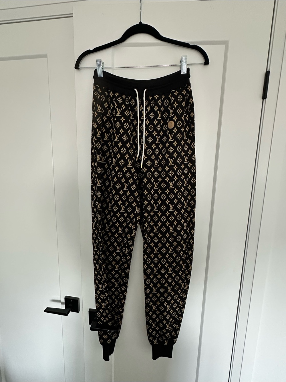 Louis Vuitton Black and Tan Monogram Jogger Pants